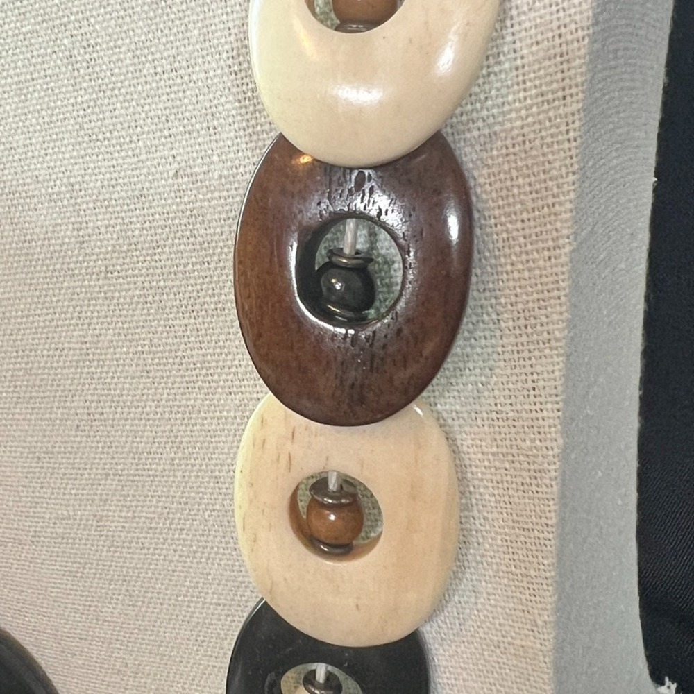 Vintage Bovine Bone & Horn Necklace 23" Chunky Tribal Style Beads Neutral Earthy - Picture 7 of 9